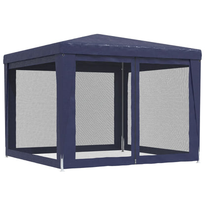 Tenda per Feste con 4 Pareti Laterali in Rete Blu 3x3 m HDPE | homemem39