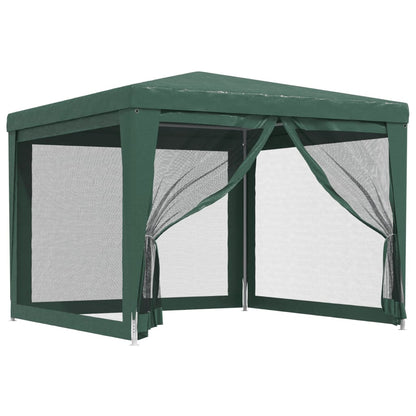 Tenda per Feste con 4 Pareti Laterali in Rete Verde 3x3 m HDPE | homemem39