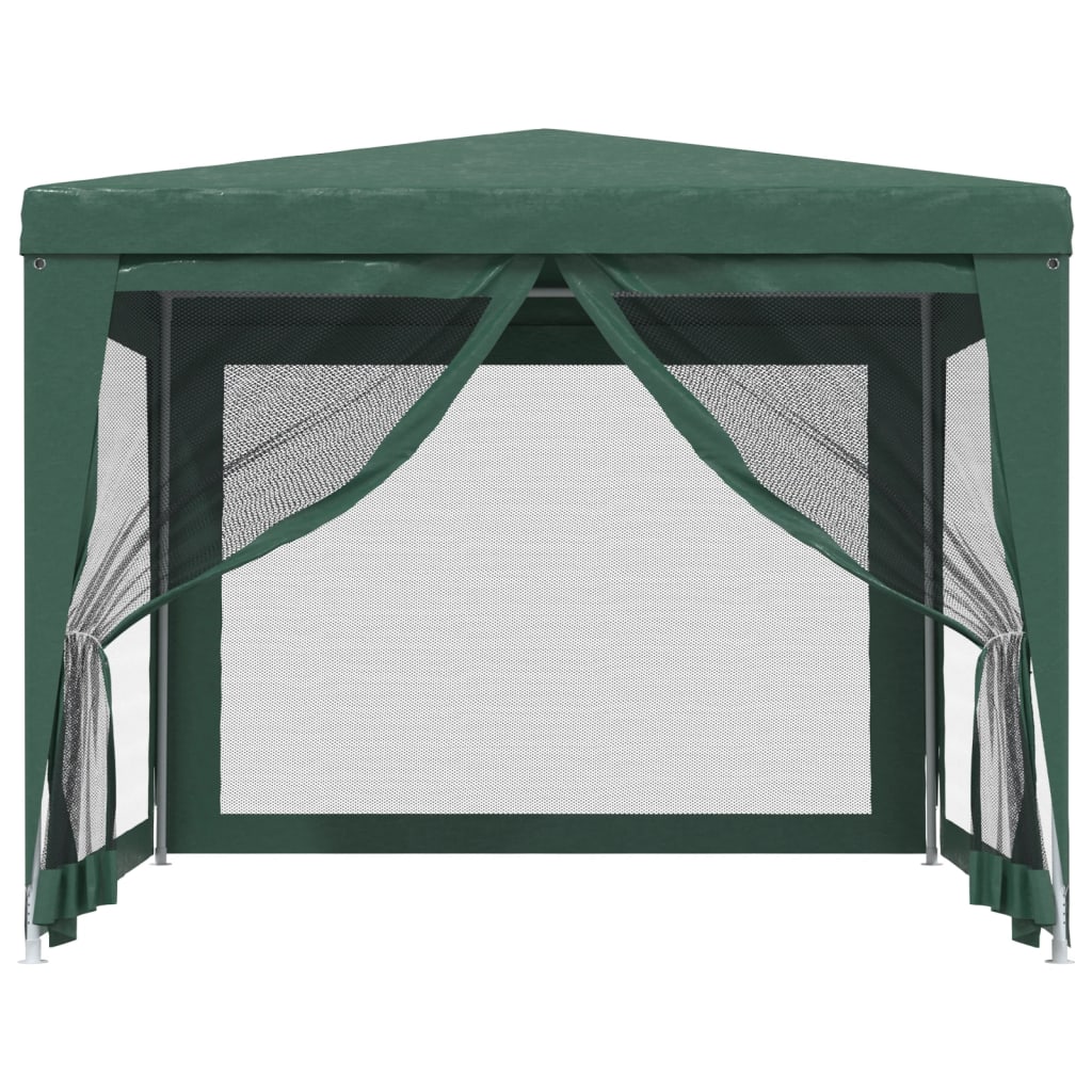 Tenda per Feste con 4 Pareti Laterali in Rete Verde 3x3 m HDPE | homemem39
