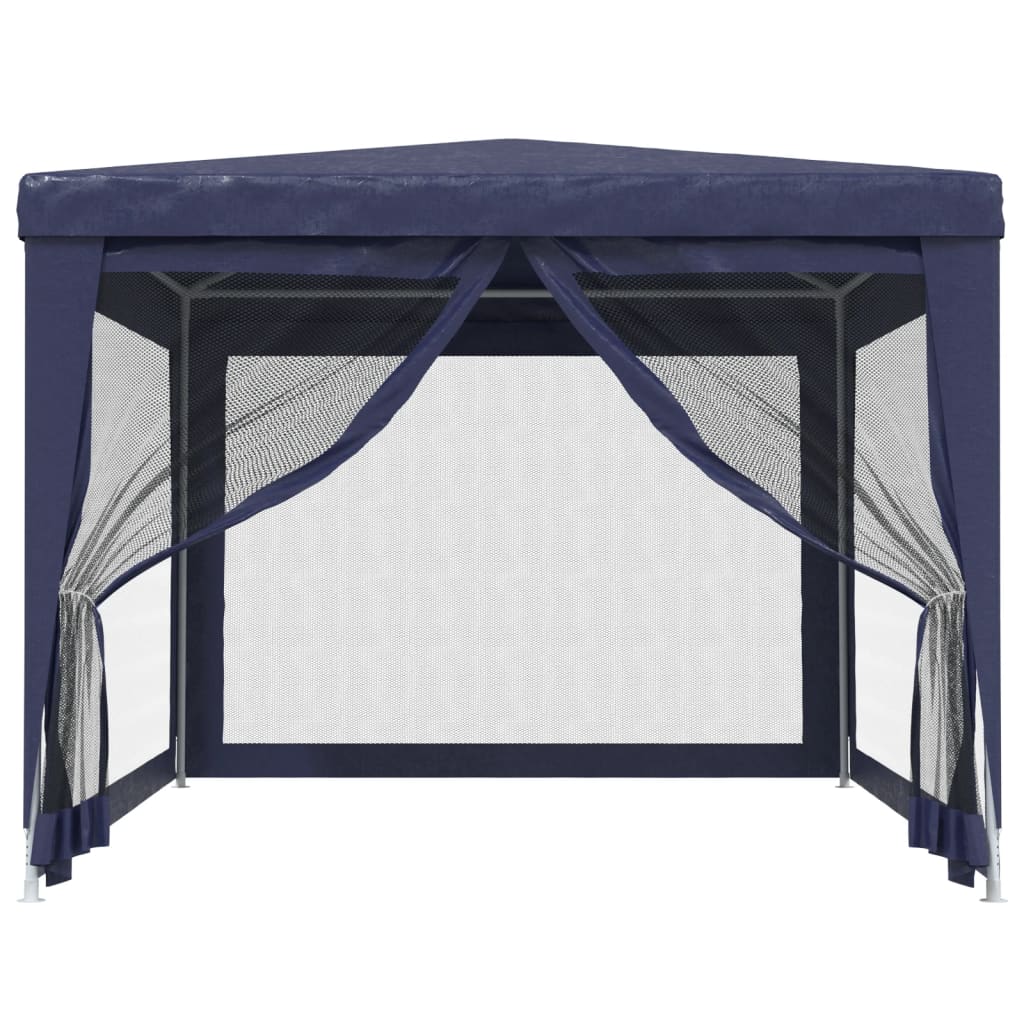Tenda per Feste con 4 Pareti Laterali in Rete Blu 3x4 m HDPE | homemem39