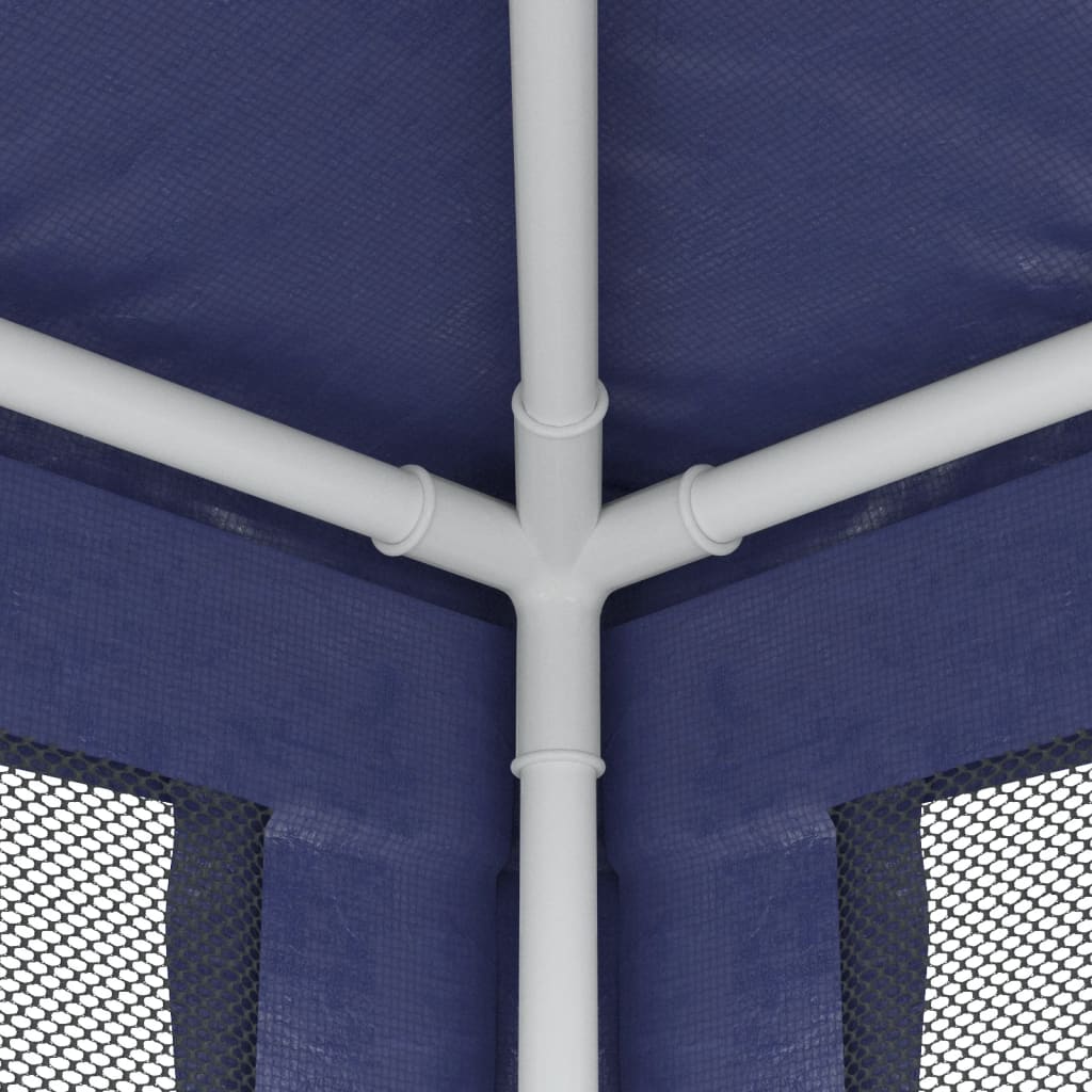 Tenda per Feste con 4 Pareti Laterali in Rete Blu 3x4 m HDPE | homemem39