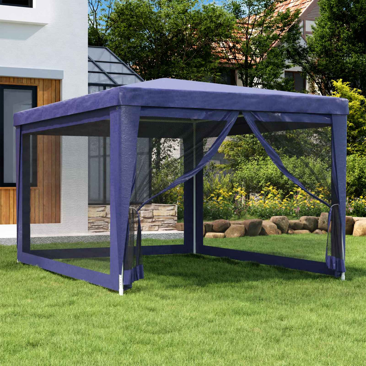 Tenda per Feste con 4 Pareti Laterali in Rete HDPE
