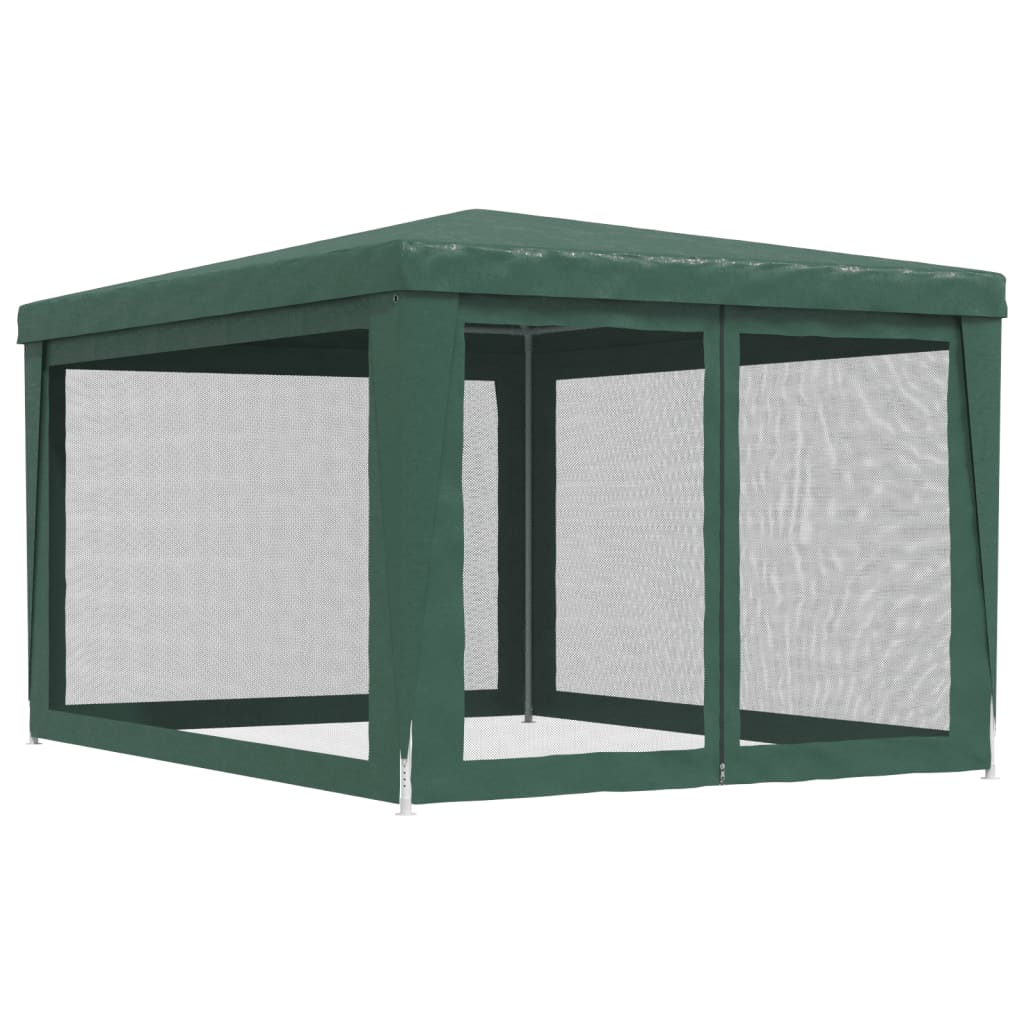 Tenda per Feste con 4 Pareti Laterali in Rete Verde 3x4 m HDPE | homemem39