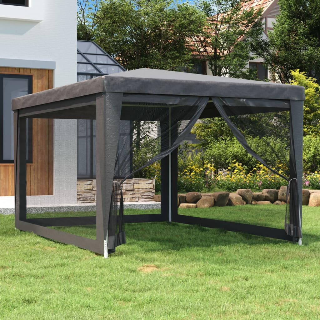 Tenda per Feste con 4 Pareti in Rete Antracite 3x4 m in HDPE | homemem39