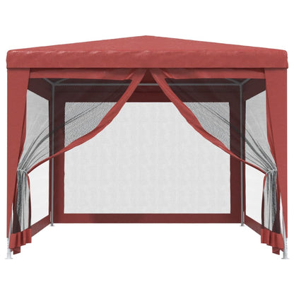 Tenda per Feste con Pareti Laterali in Rete Rossa 3x4 m HDPE | homemem39