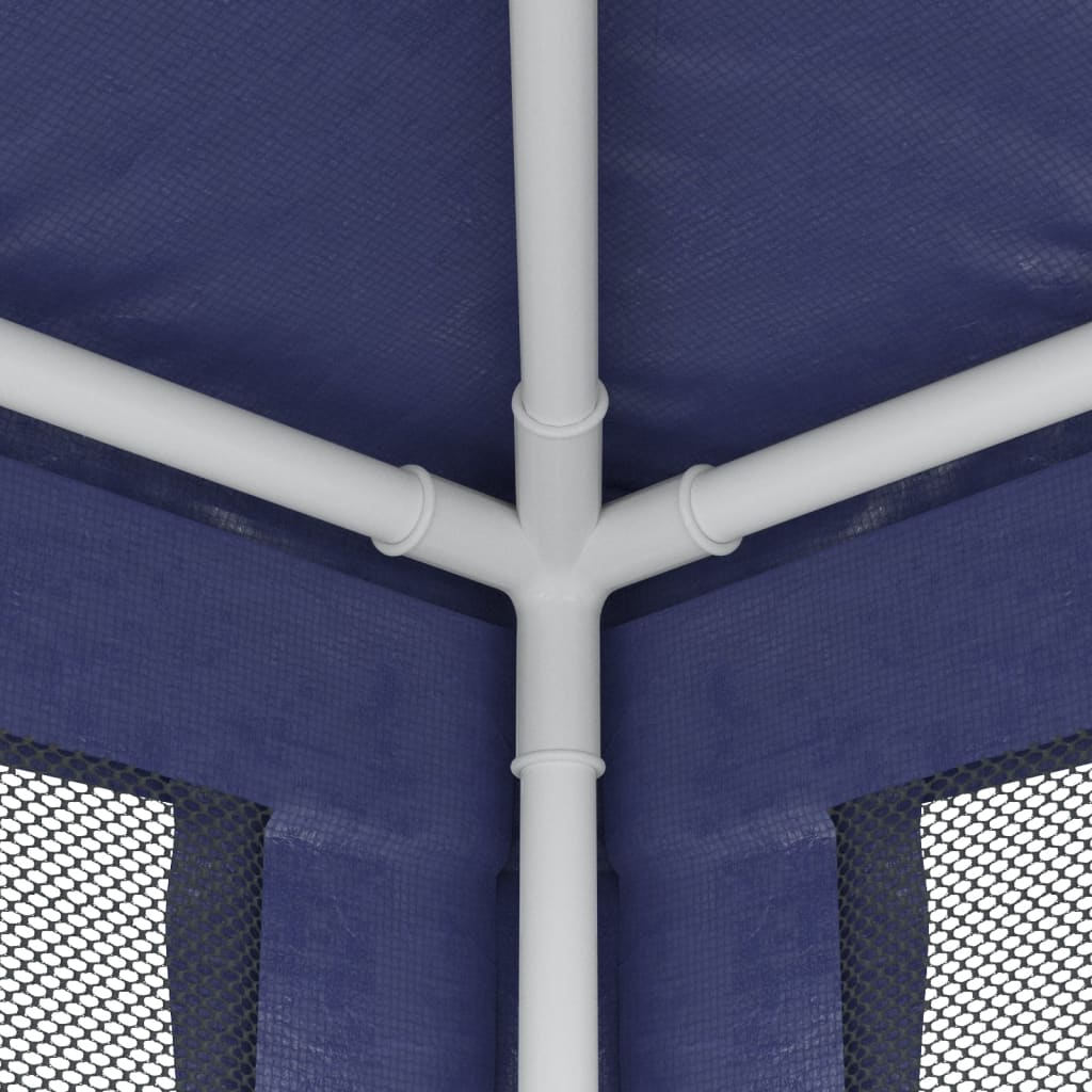 Tenda per Feste con 6 Pareti Laterali in Rete Blu 3x6 m HDPE | homemem39