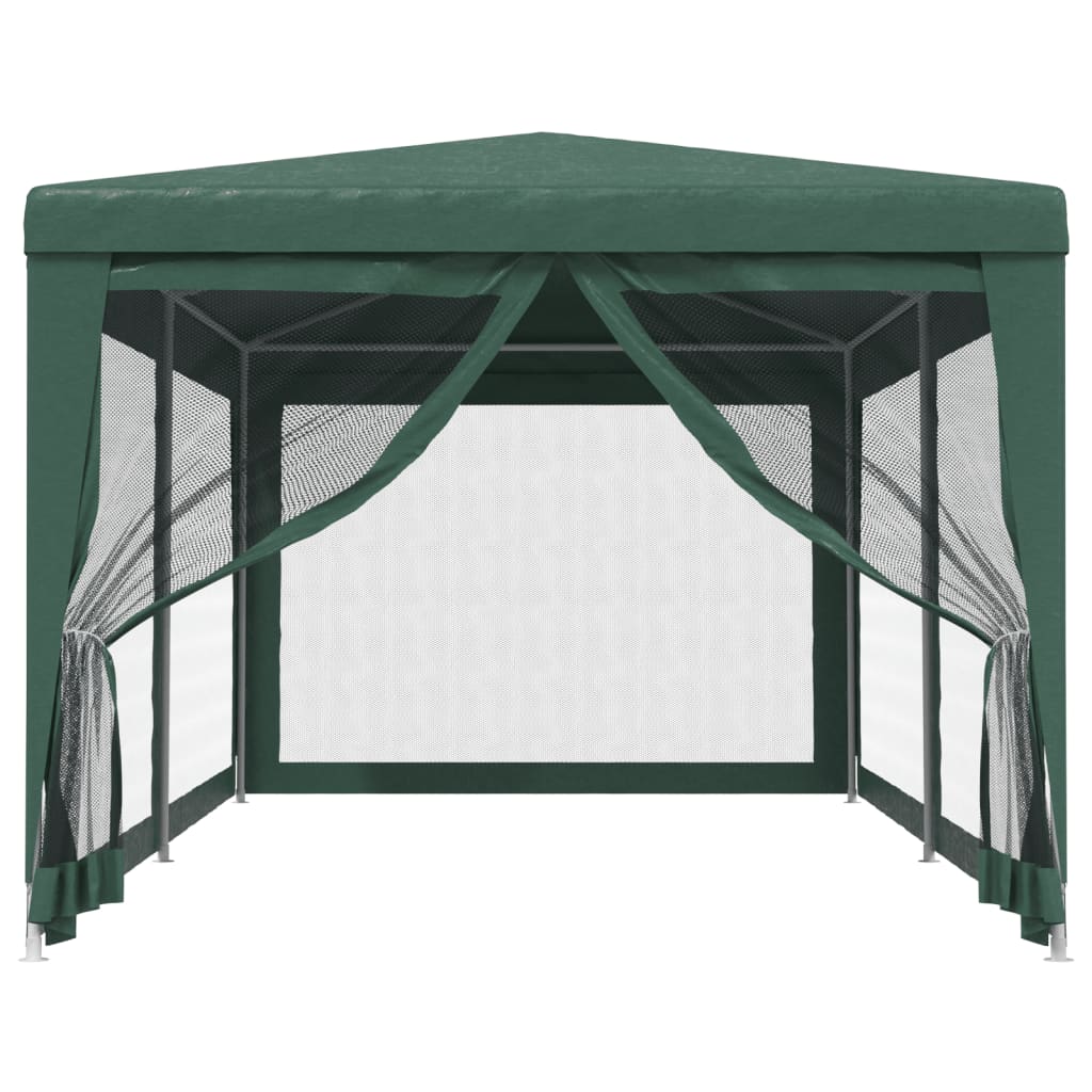 Tenda per Feste con 6 Pareti Laterali in Rete Verde 3x6 m HDPE | homemem39