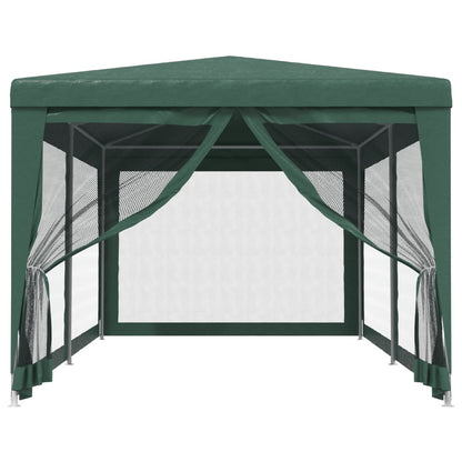 Tenda per Feste con 6 Pareti Laterali in Rete Verde 3x6 m HDPE | homemem39