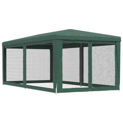 Tenda per Feste con 6 Pareti Laterali in Rete Verde 3x6 m HDPE | homemem39