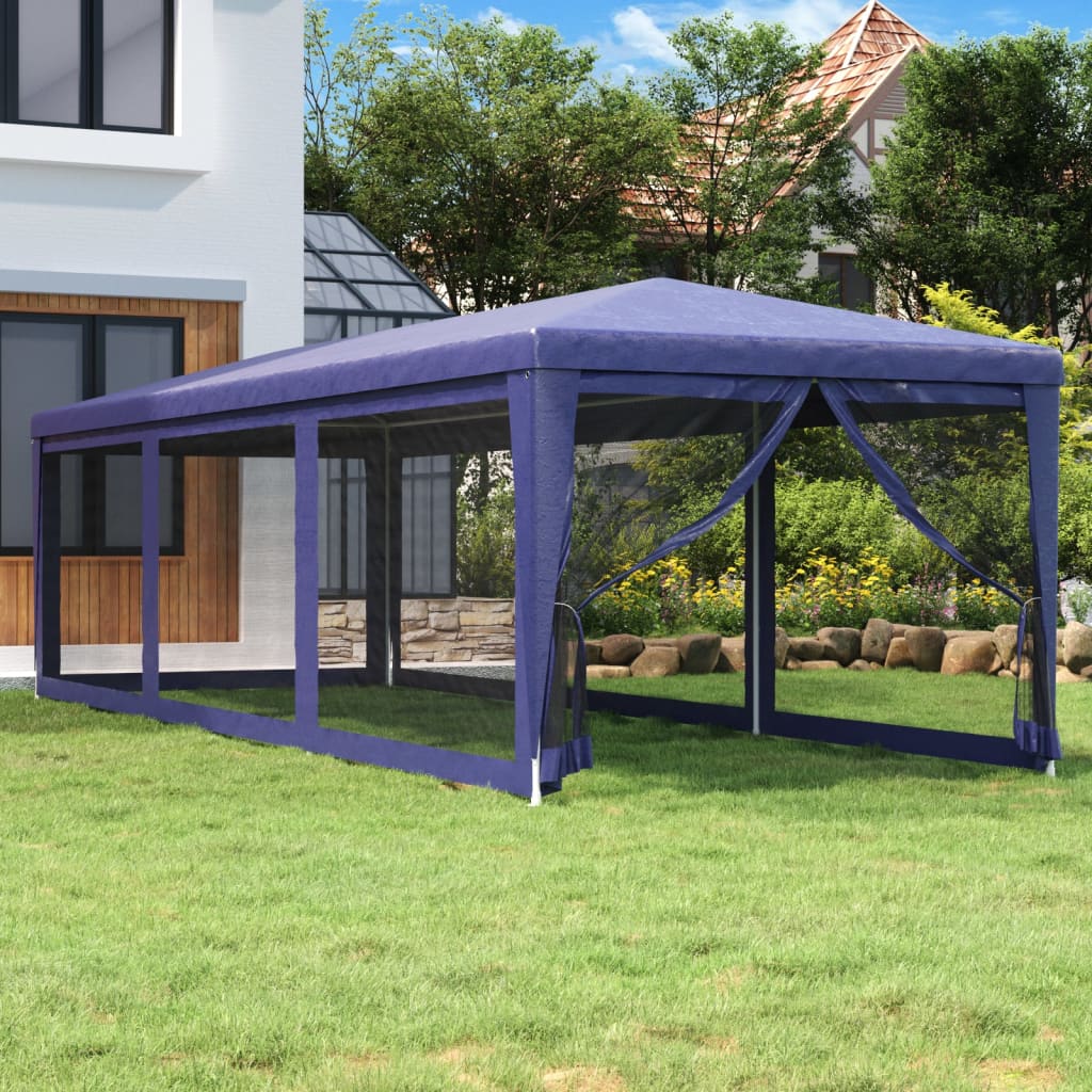 Tenda per Feste con 8 Pareti Laterali in Rete 3x9 m HDPE