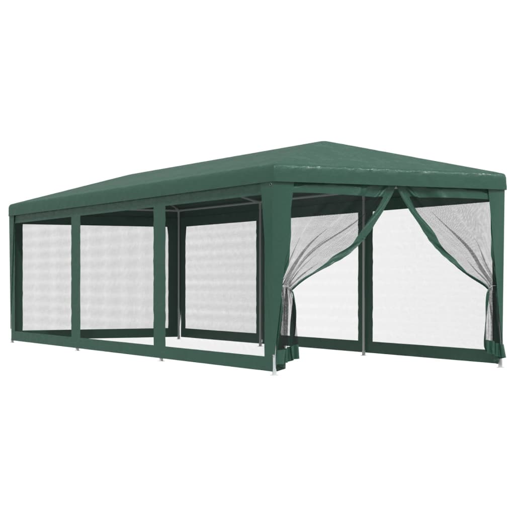 Tenda per Feste con 8 Pareti Laterali in Rete 3x9 m HDPE