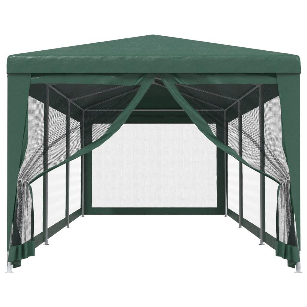 Tenda per Feste con 8 Pareti Laterali in Rete 3x9 m HDPE