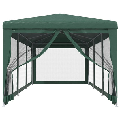 Tenda per Feste con 8 Pareti Laterali in Rete 3x9 m HDPE