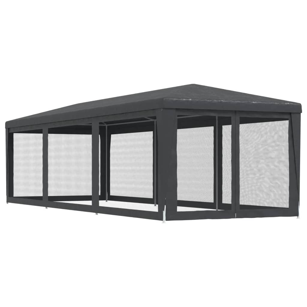 Tenda per Feste con 8 Pareti in Rete Antracite 3x9 m in HDPE | homemem39