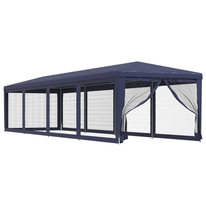 Tenda per Feste con 10 Pareti Laterali in Rete Blu 3x12 m HDPE | homemem39