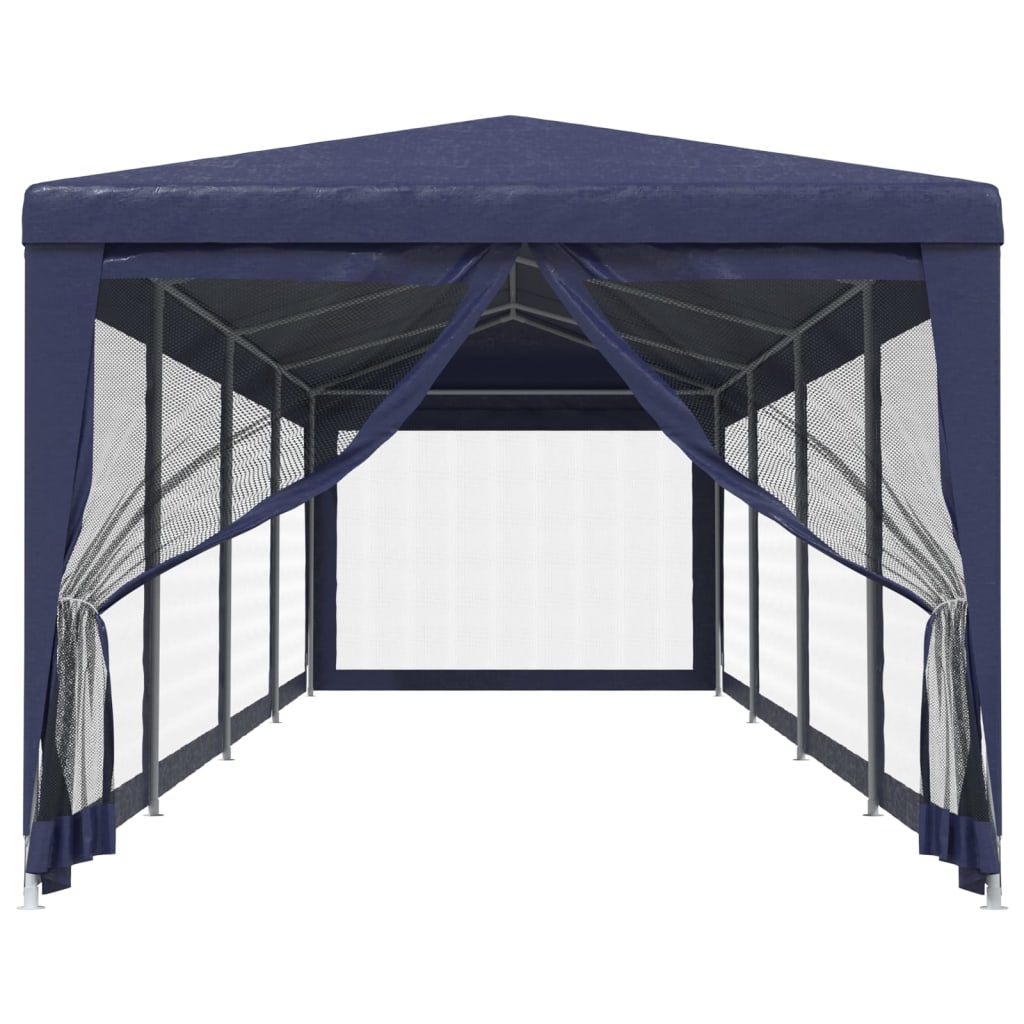Tenda per Feste con 10 Pareti Laterali in Rete Blu 3x12 m HDPE | homemem39