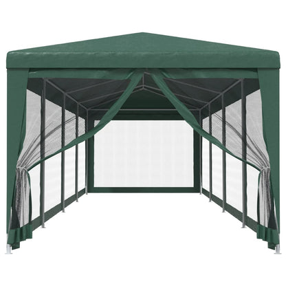 Tenda per Feste con 10 Pareti Laterali in Rete Verde 3x12m HDPE | homemem39
