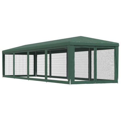 Tenda per Feste con 10 Pareti Laterali in Rete Verde 3x12m HDPE | homemem39