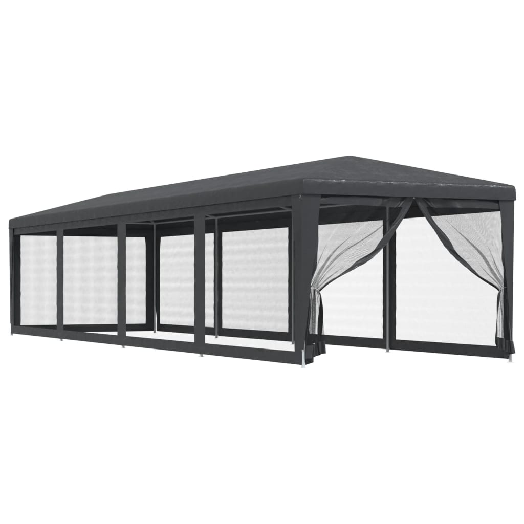 Tenda per Feste con 10 Pareti in Rete Antracite 3x12 m in HDPE | homemem39