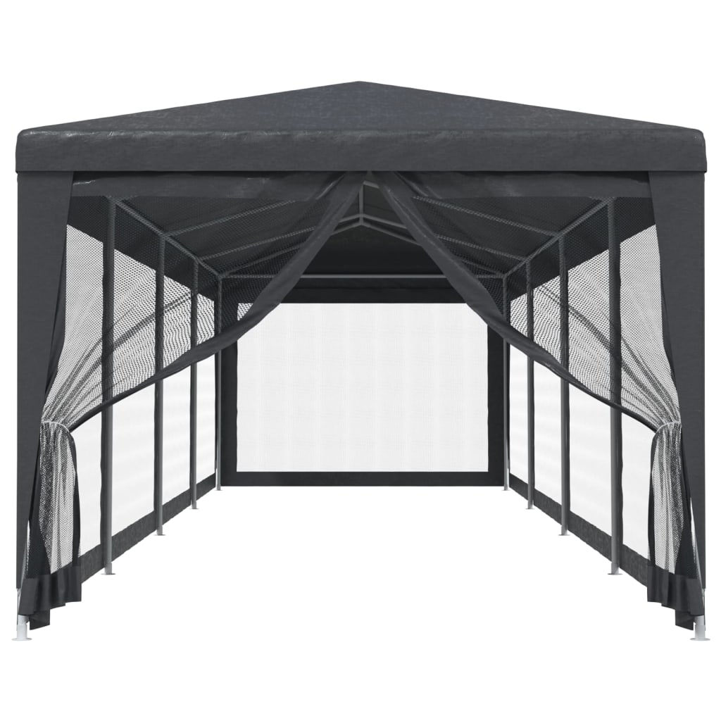 Tenda per Feste con 10 Pareti in Rete Antracite 3x12 m in HDPE | homemem39