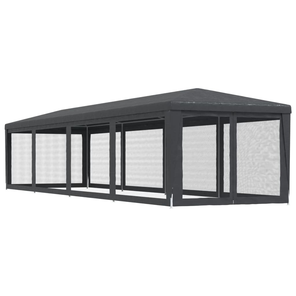 Tenda per Feste con 10 Pareti in Rete Antracite 3x12 m in HDPE | homemem39