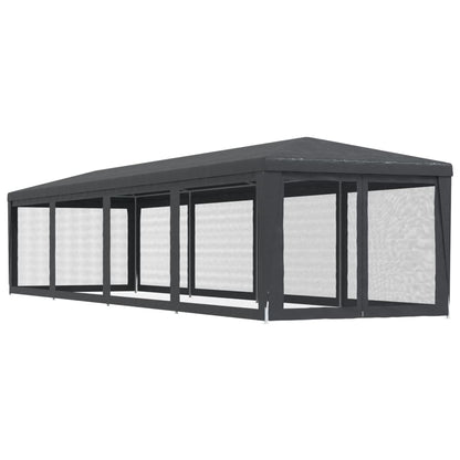 Tenda per Feste con 10 Pareti in Rete Antracite 3x12 m in HDPE | homemem39