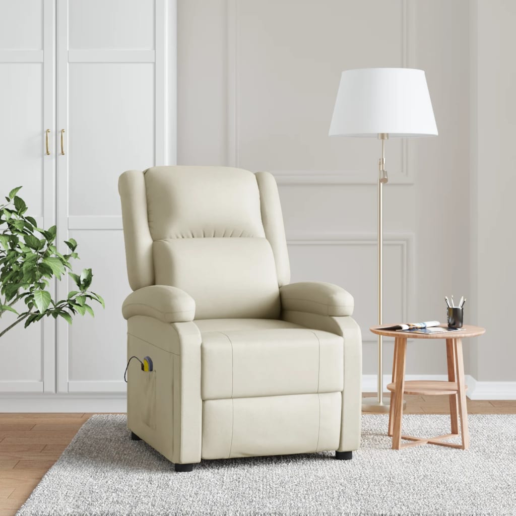 Poltrona Massaggiante Crema in Similpelle | homemem39