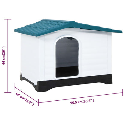 Casetta per Cani Blu 90,5x68x66 cm in Polipropilene - homemem39