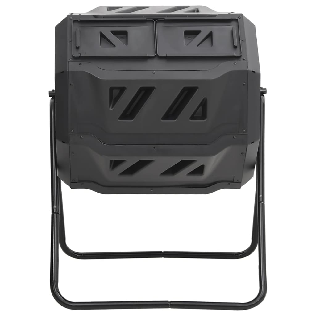 Compostiera da Giardino Nera 73x64x95 cm da 160 L - homemem39