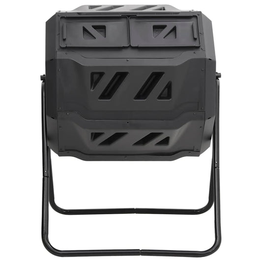 Compostiera da Giardino Nera 73x64x95 cm da 160 L - homemem39