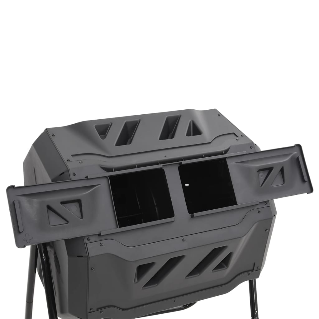 Compostiera da Giardino Nera 73x64x95 cm da 160 L - homemem39