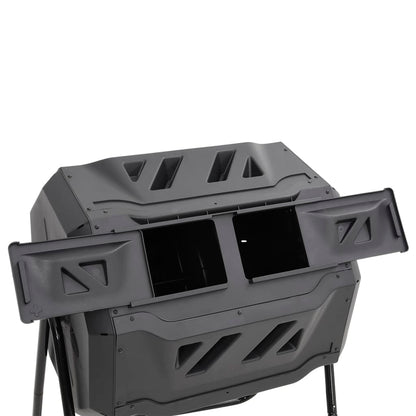 Compostiera da Giardino Nera 73x64x95 cm da 160 L - homemem39
