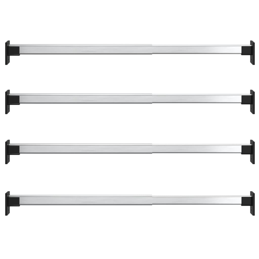 Aste Telescopiche per Armadi 4 pz Argento 58-100 cm | homemem39