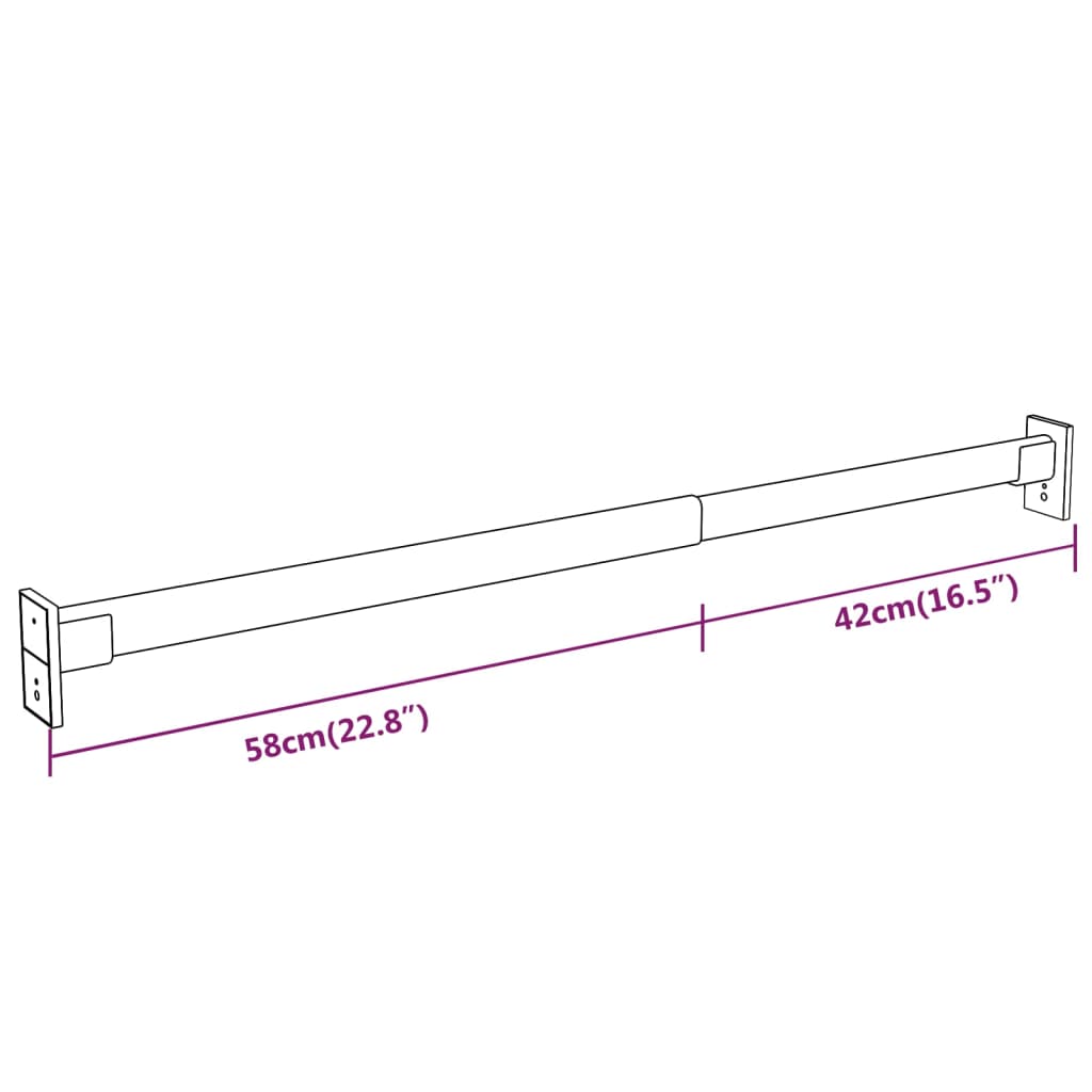 Aste Telescopiche per Armadi 4 pz Argento 58-100 cm | homemem39