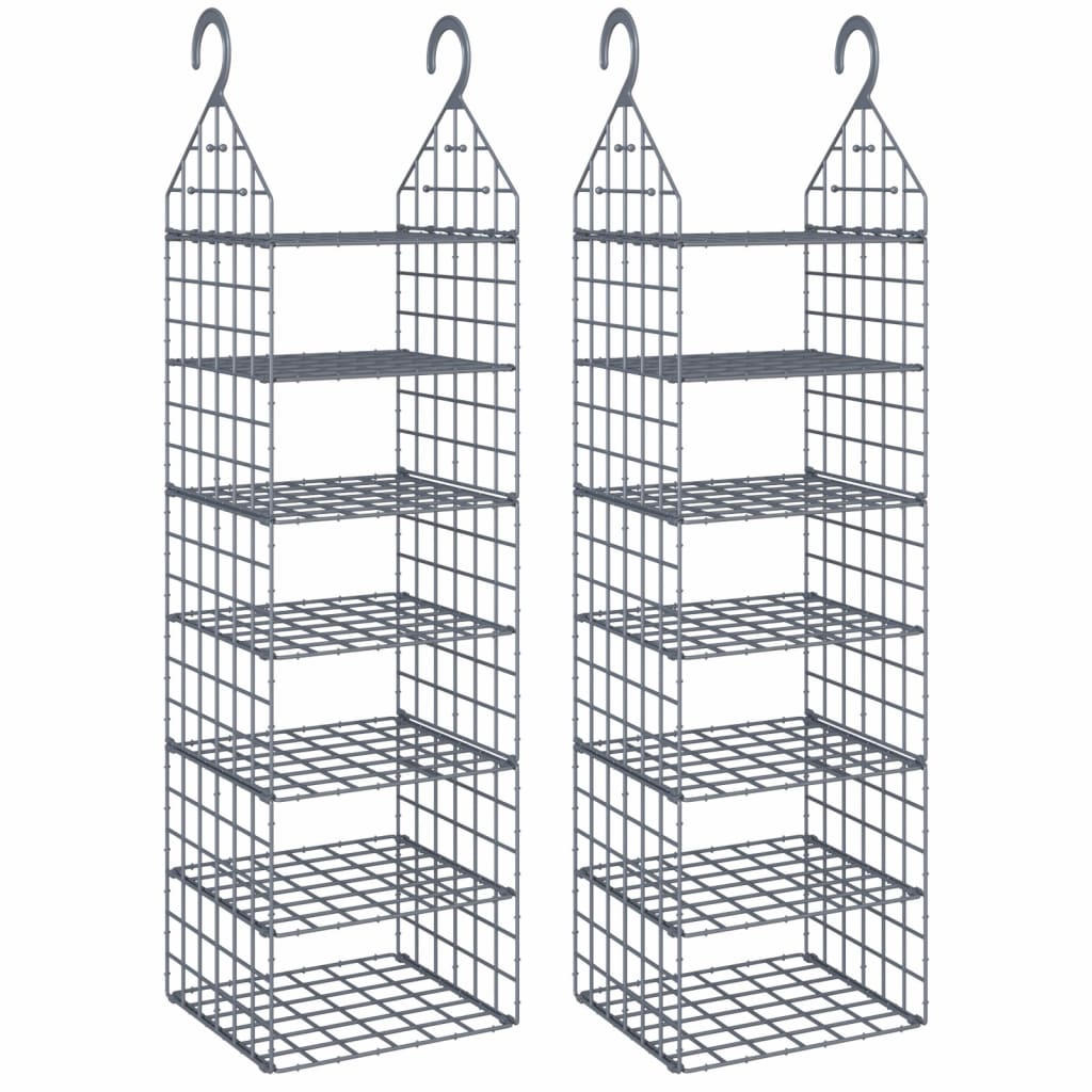 Organizer per Armadio da Appendere con 7 Ripiani 2 pz | homemem39