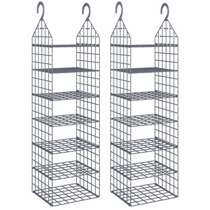 Organizer per Armadio da Appendere con 7 Ripiani 2 pz | homemem39