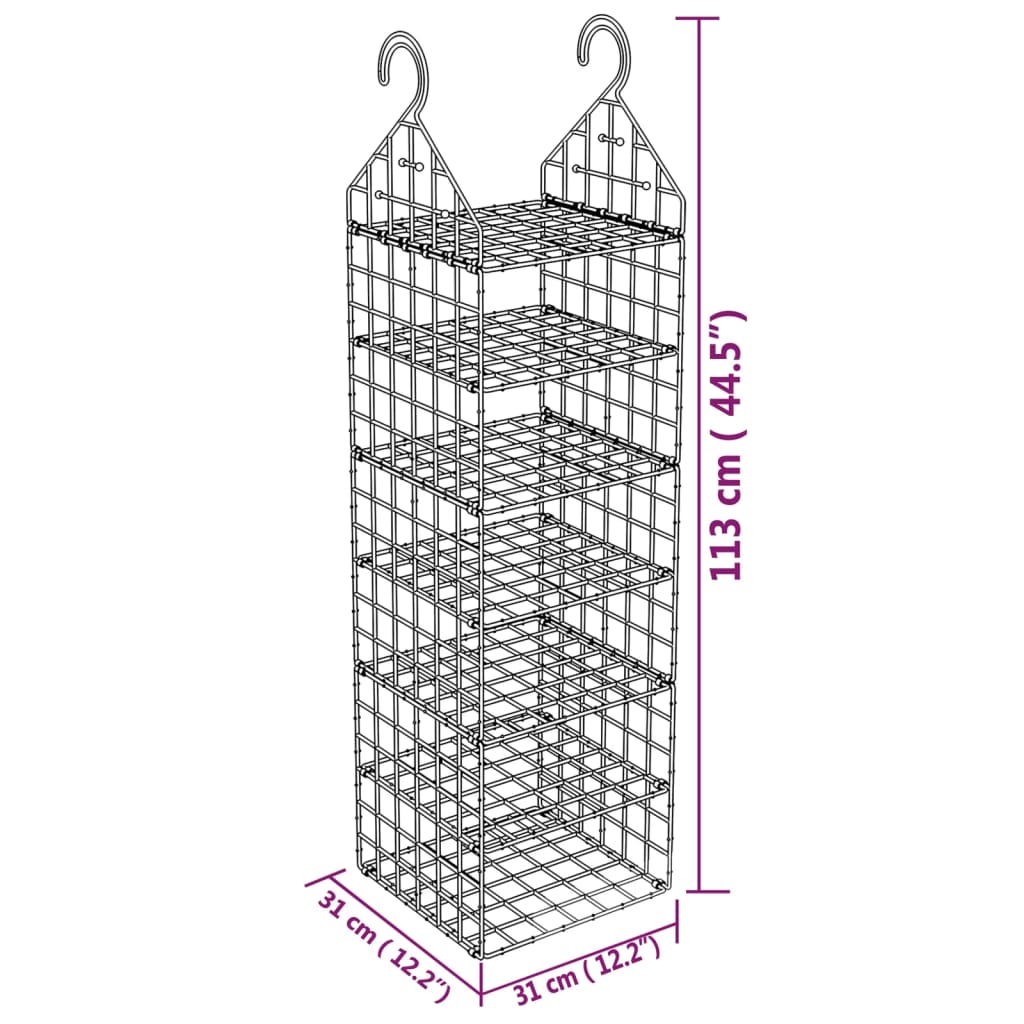 Organizer per Armadio da Appendere con 7 Ripiani 2 pz | homemem39