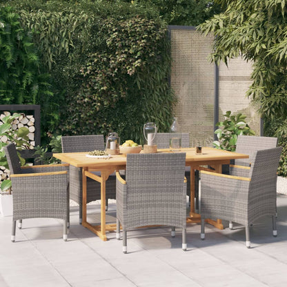 Set da Pranzo per Giardino 7 pz con Cuscini Grigio | homemem39