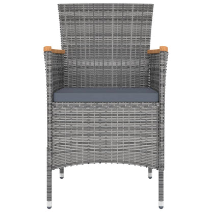 Set da Pranzo per Giardino 9 pz con Cuscini Grigio | homemem39