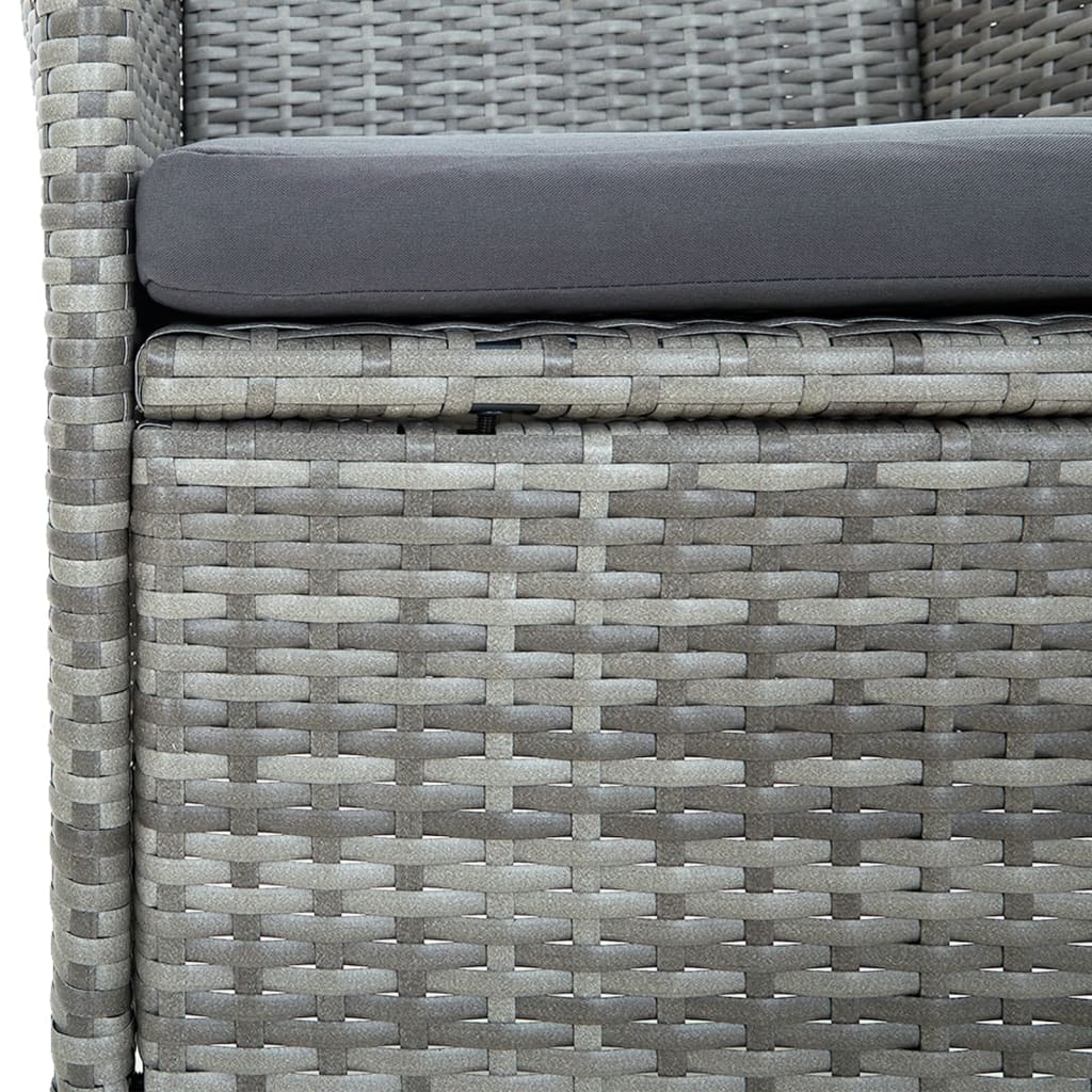 Set da Pranzo per Giardino 11 pz con Cuscini Grigio | homemem39
