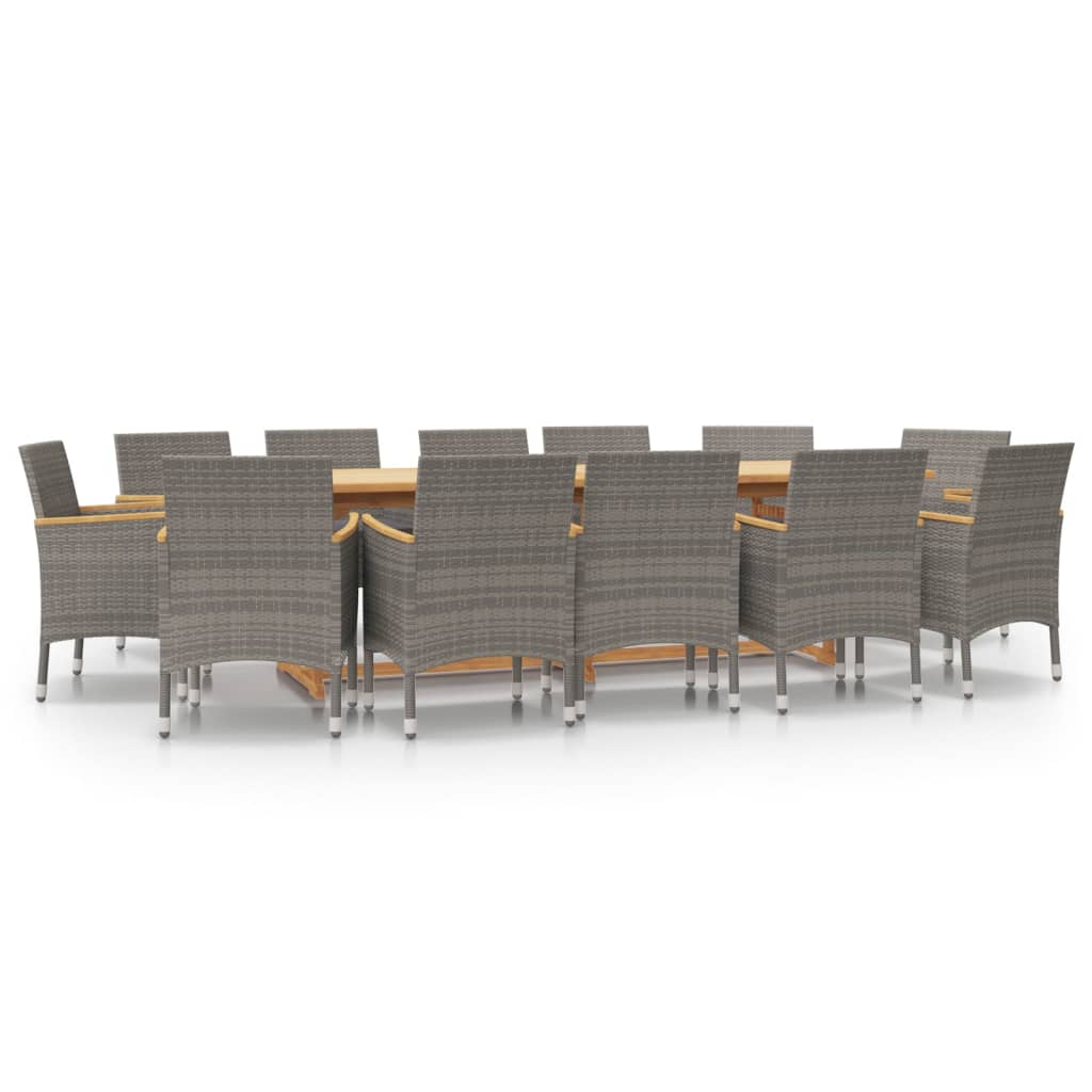 Set da Pranzo per Giardino 13 pz con Cuscini Grigio | homemem39
