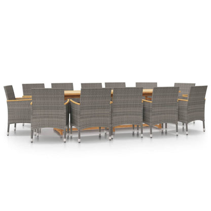 Set da Pranzo per Giardino 13 pz con Cuscini Grigio | homemem39