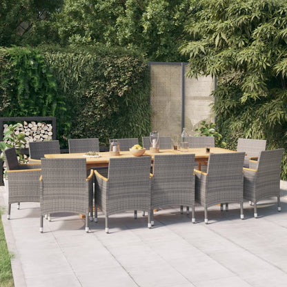 Set da Pranzo per Giardino 13 pz con Cuscini Grigio | homemem39