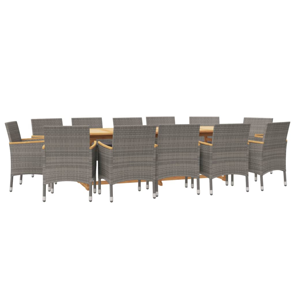 Set da Pranzo per Giardino 13 pz con Cuscini Grigio | homemem39