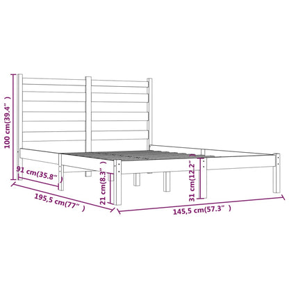 Giroletto Nero in Legno Massello di Pino 140x190 cm | homemem39
