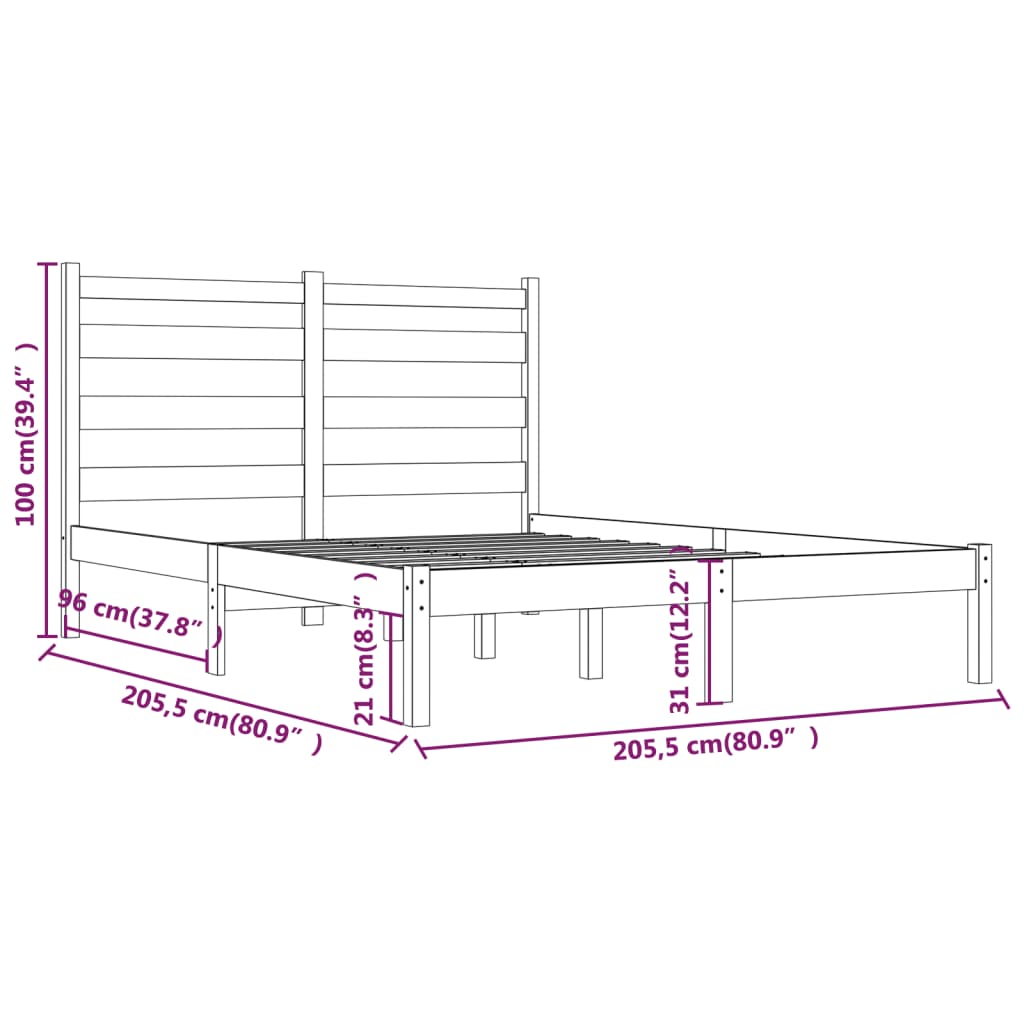 Giroletto senza Materasso Ambra in Legno di Pino 200x200 cm | homemem39