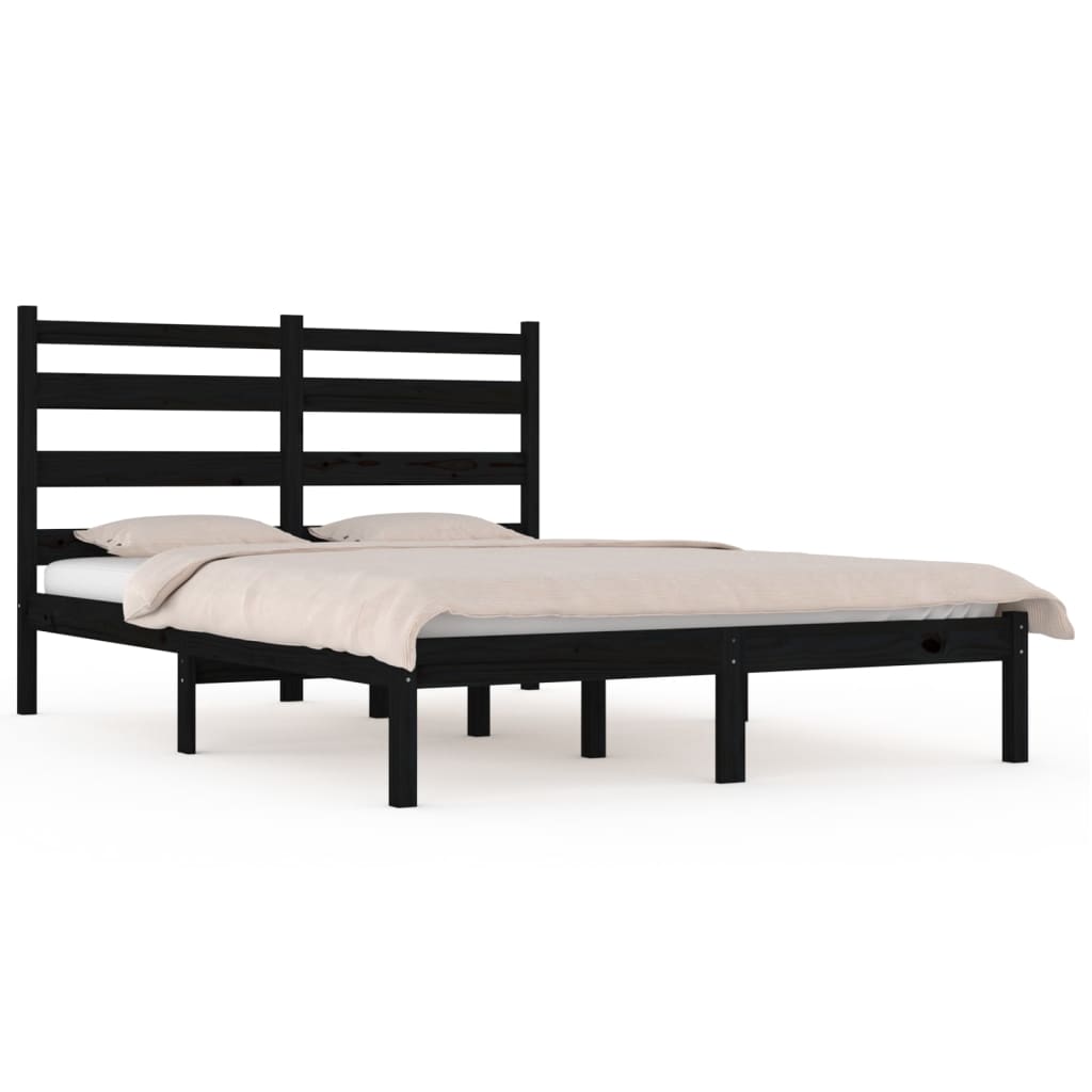 Giroletto Nero in Legno Massello di Pino 200x200 cm | homemem39