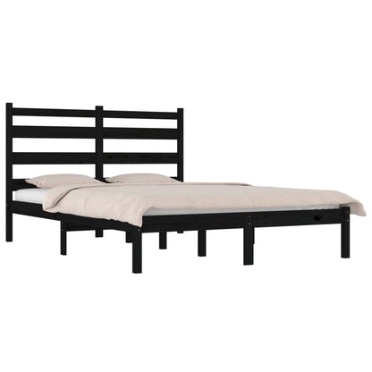 Giroletto Nero in Legno Massello di Pino 200x200 cm | homemem39