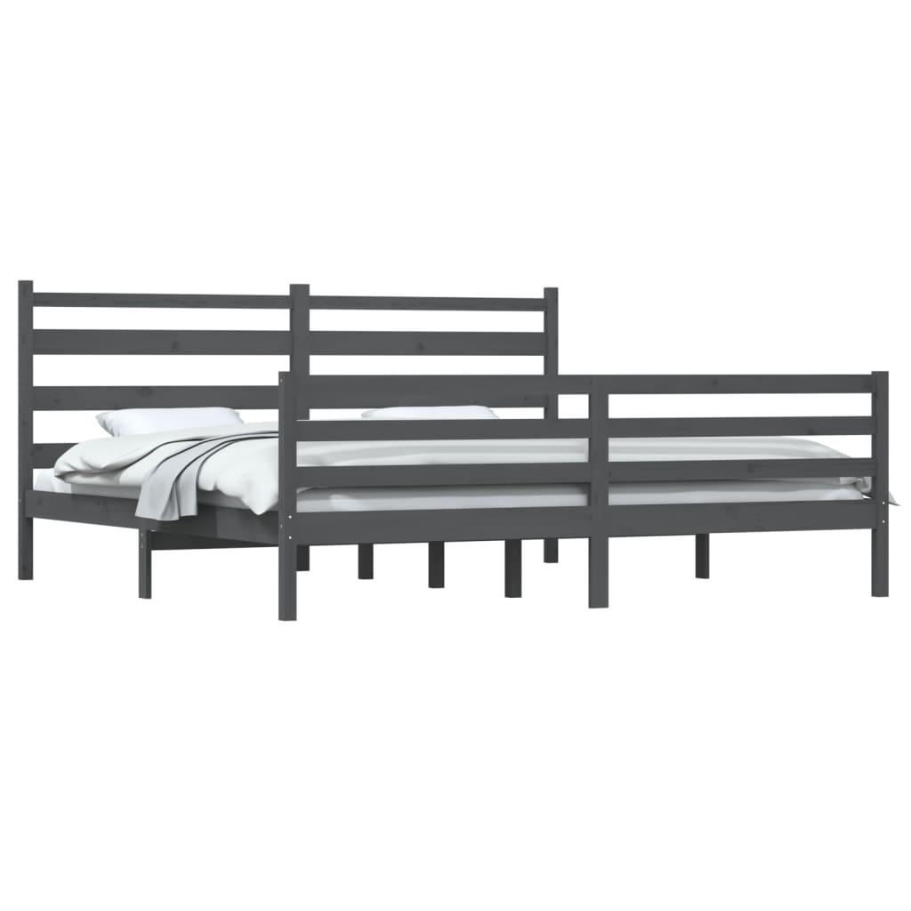 Giroletto in Legno Massello di Pino 200x200 cm Grigio | homemem39
