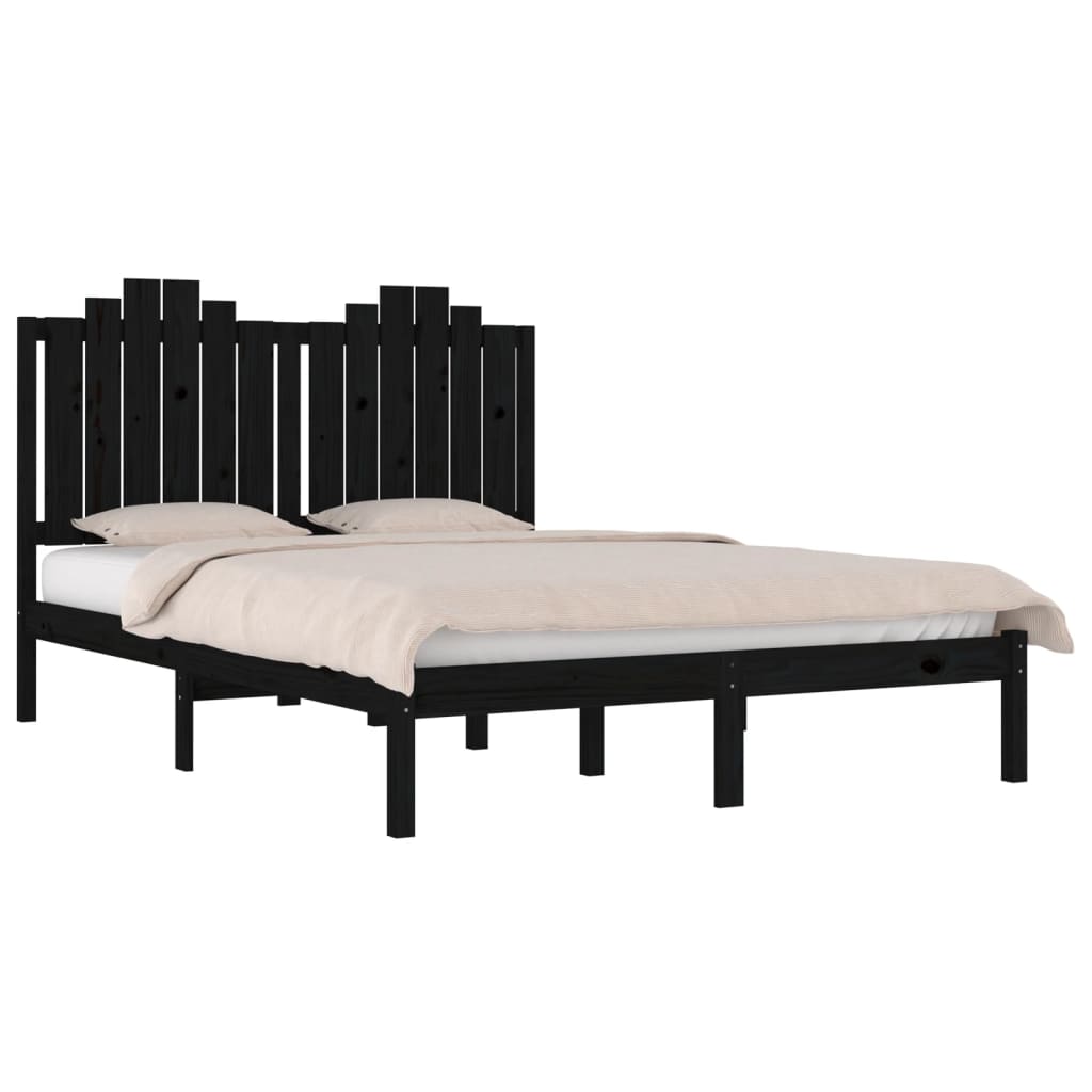 Giroletto Nero in Legno Massello di Pino 140x190 cm | homemem39